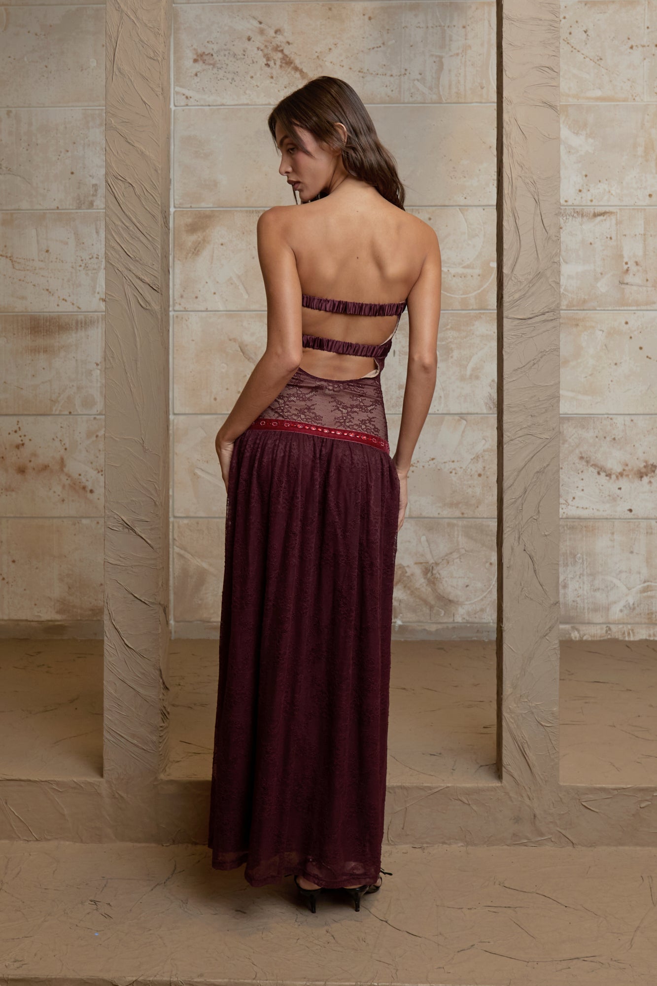 COLETTE DRESS - BORDEAUX