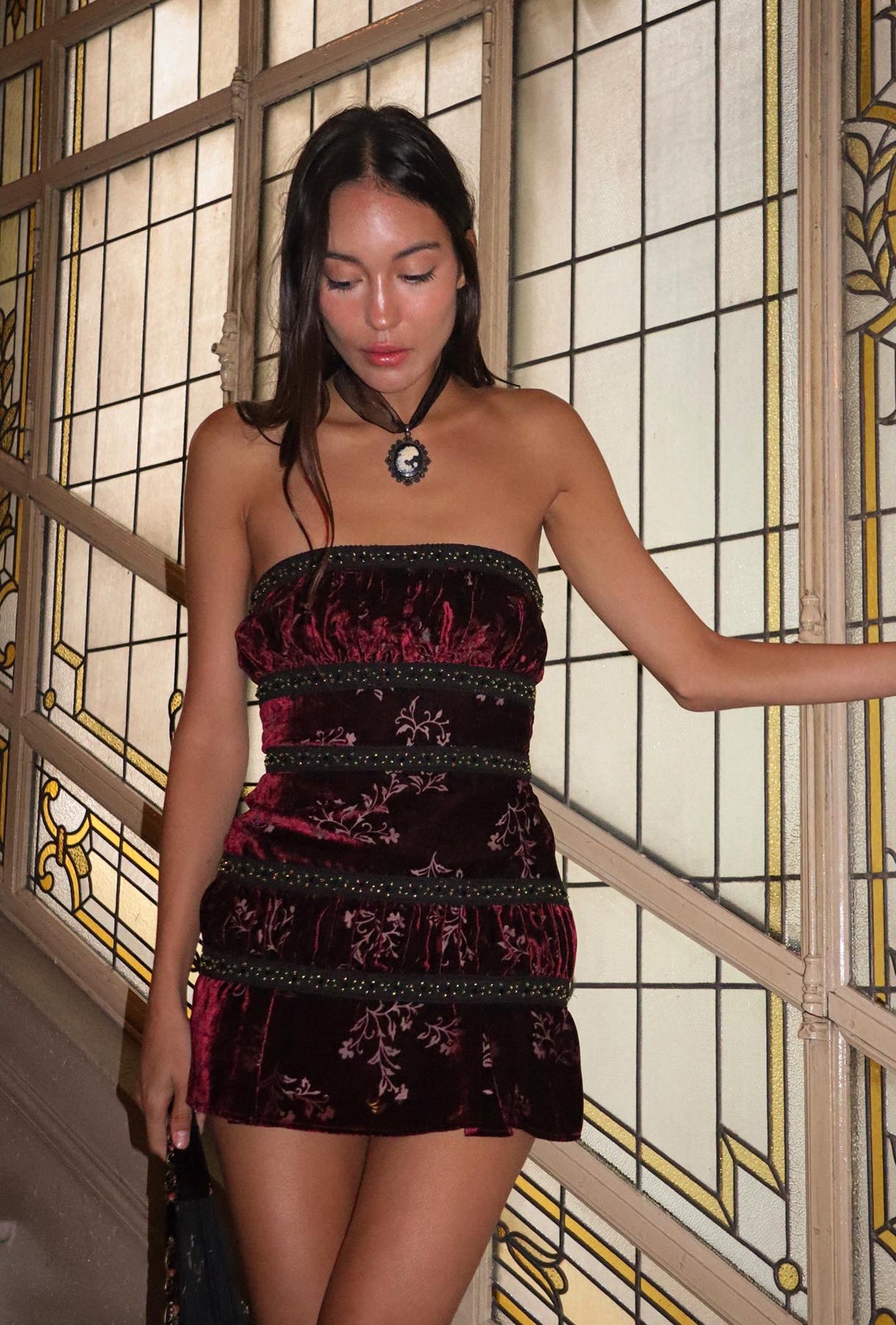 FRANCINE DRESS - BORDEAUX
