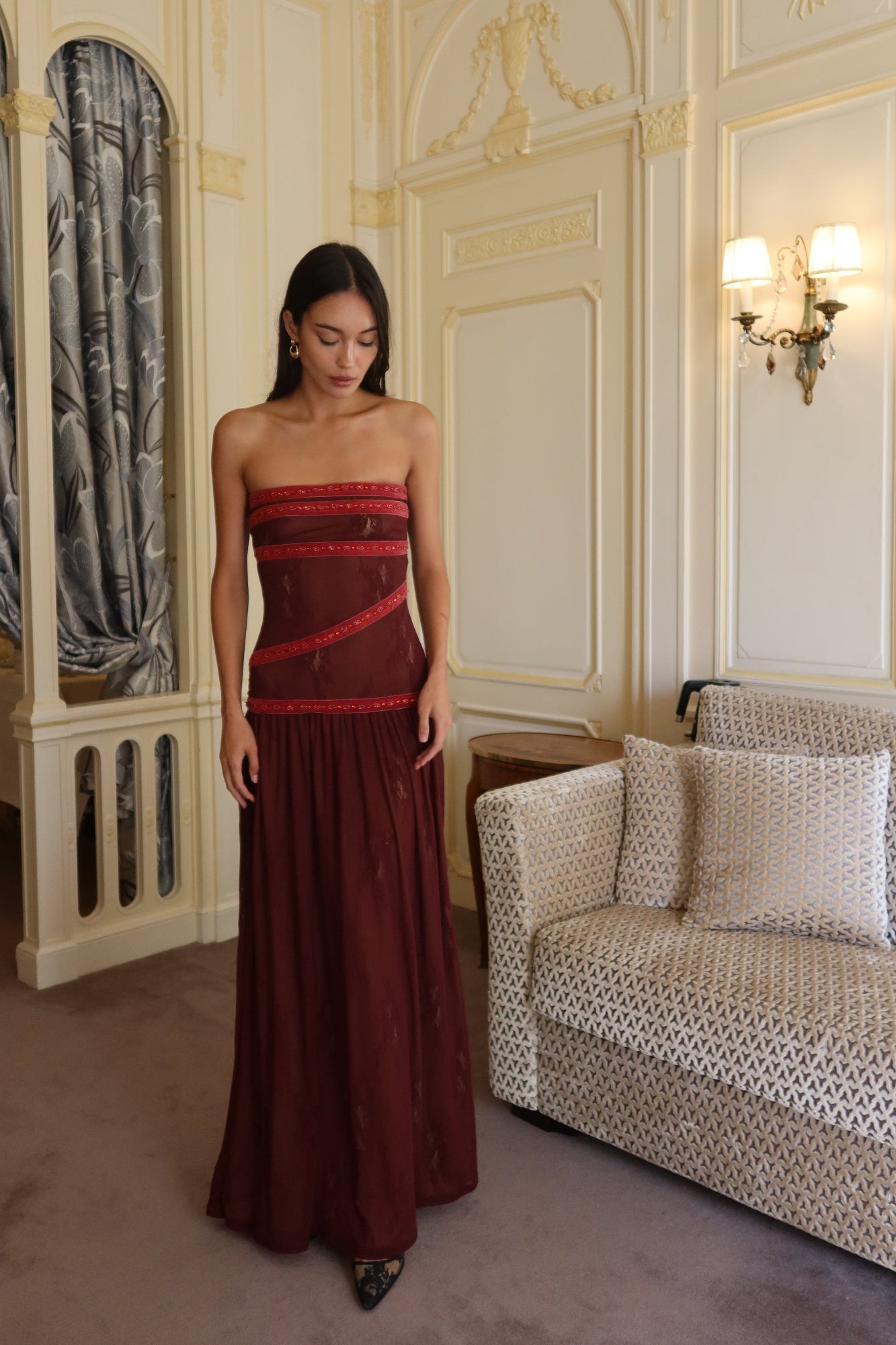 COLETTE DRESS - BORDEAUX