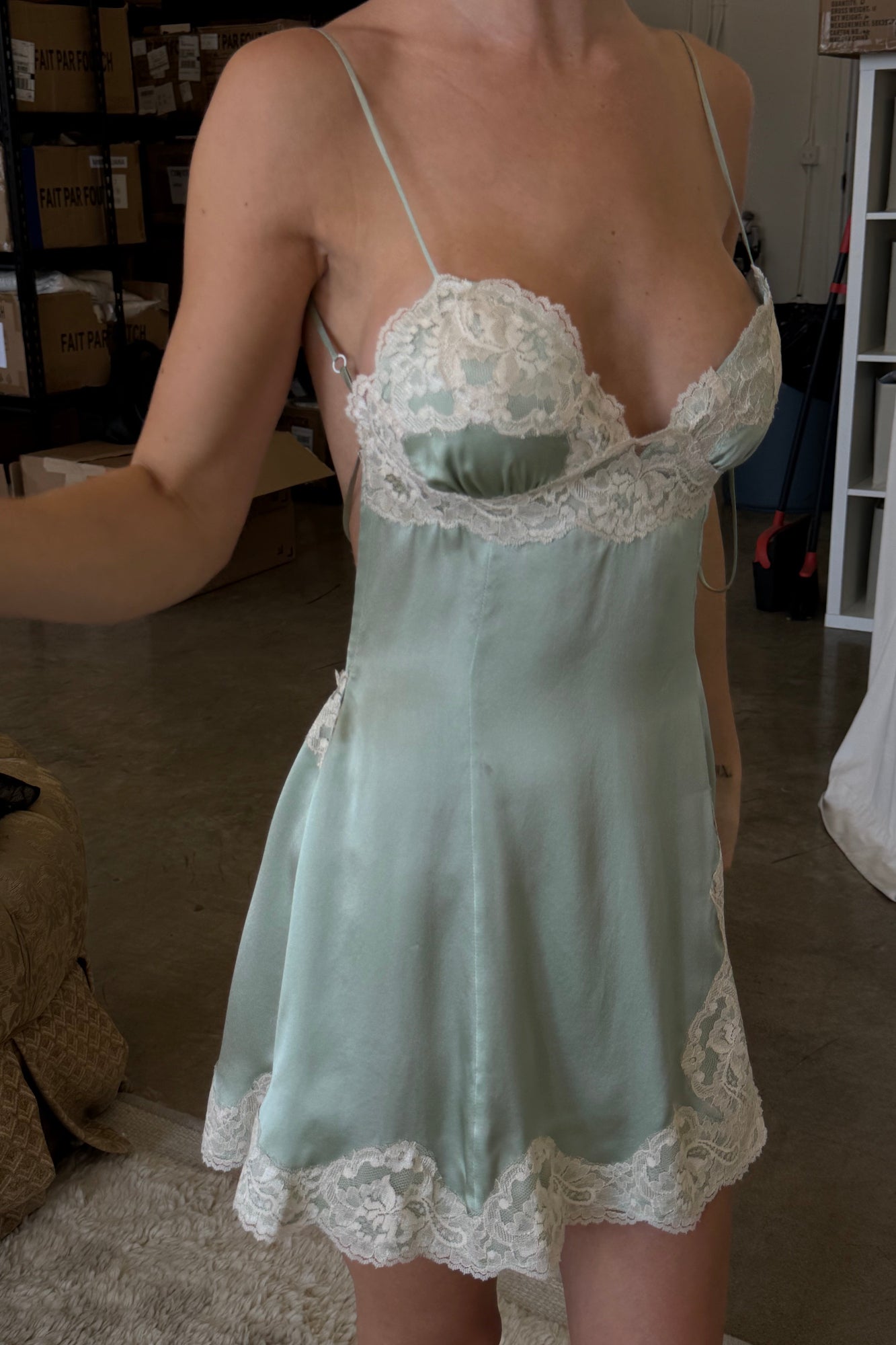 SASKIA DRESS - PISTACHIO MILK