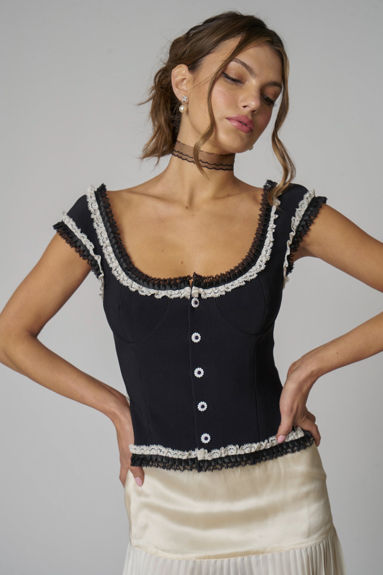 ADELINE TOP - NOIR - FAIT PAR FOUTCH