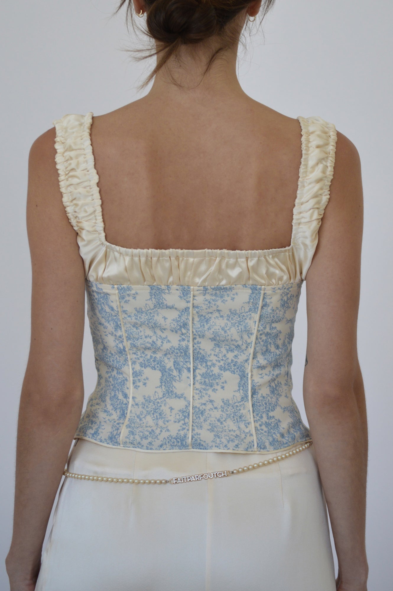 ANGELINA CORSET - BLUE TOILE - FAIT PAR FOUTCH