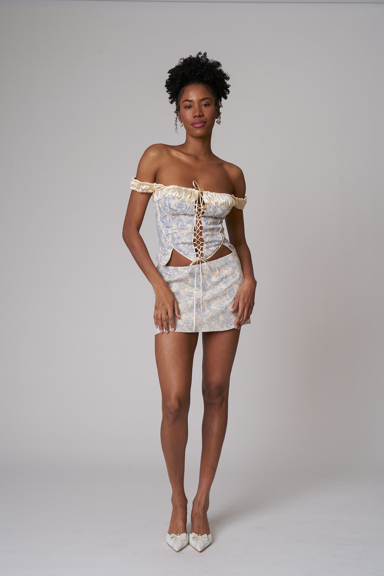 ANGELINA CORSET - BLUE TOILE - FAIT PAR FOUTCH