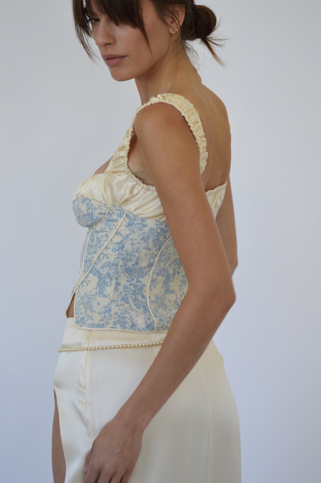 ANGELINA CORSET - BLUE TOILE - FAIT PAR FOUTCH