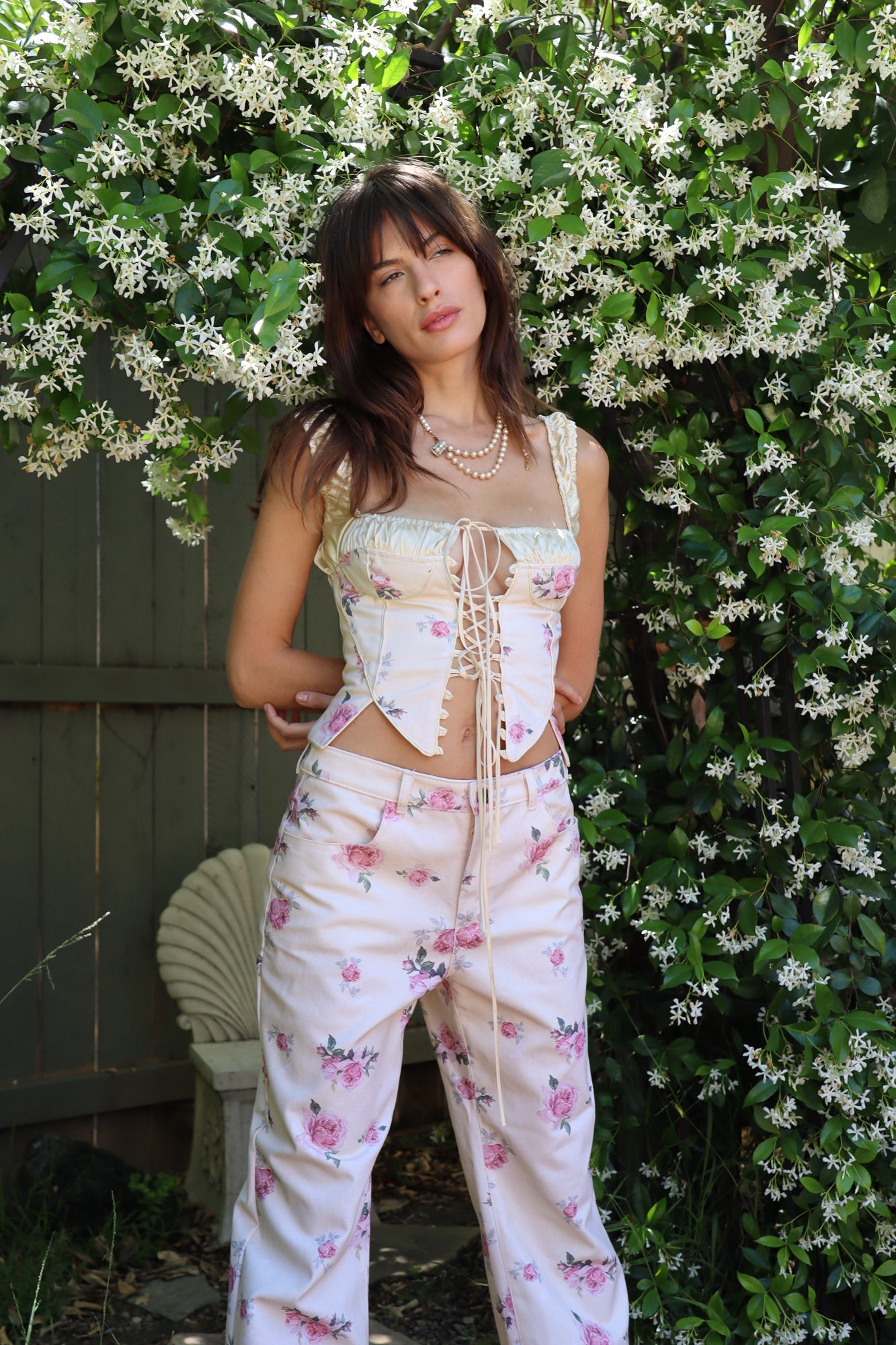 ANGELINA CORSET - VINTAGE ROSE - FAIT PAR FOUTCH