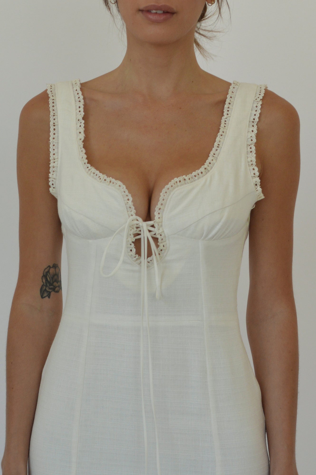 CHANTAL MIDI DRESS - IVORY - FAIT PAR FOUTCH