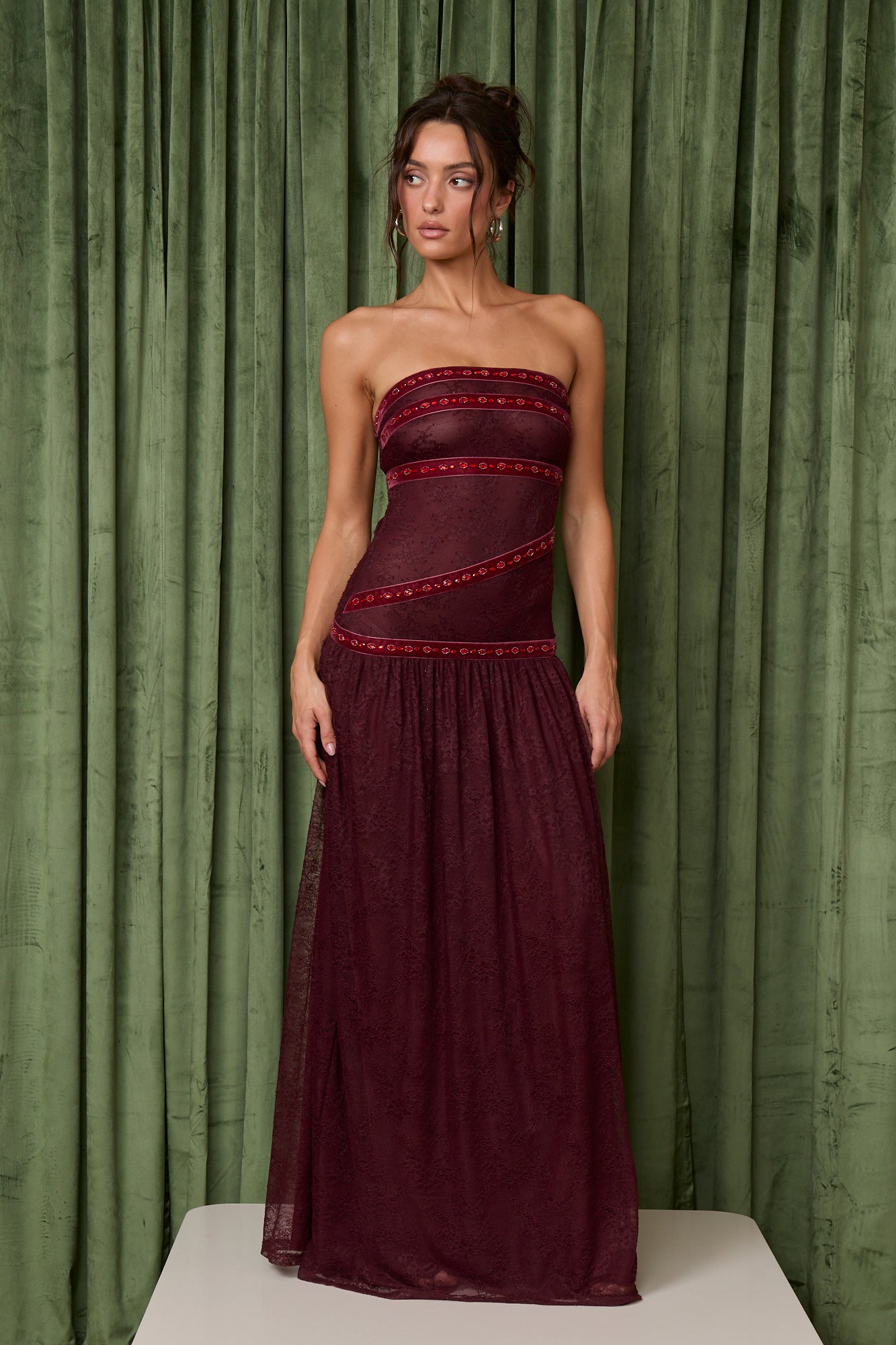 COLETTE DRESS - BORDEAUX