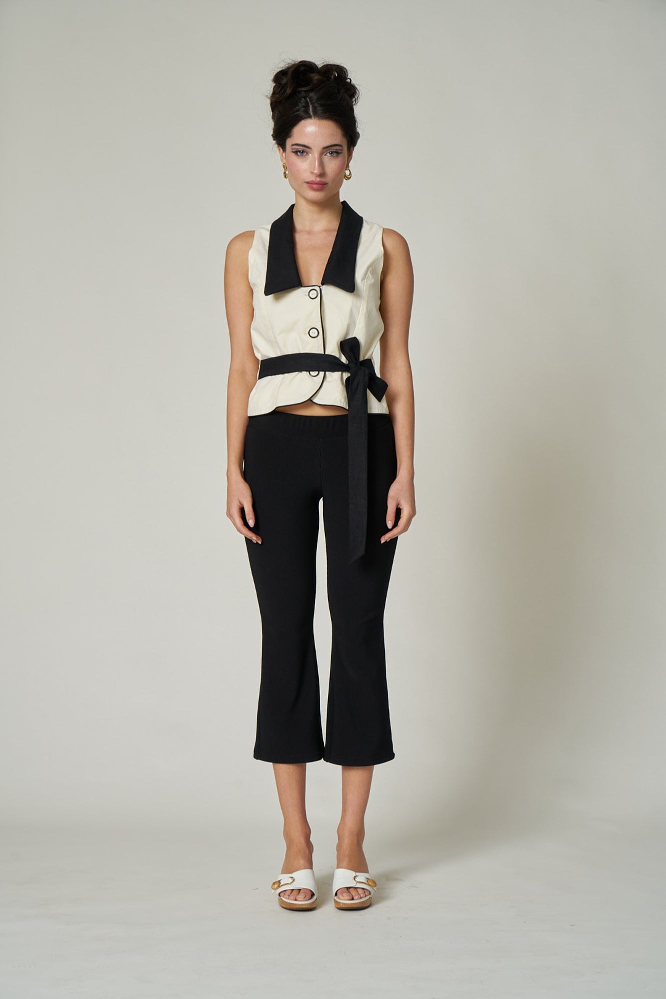 CHERISE TOP - TUXEDO