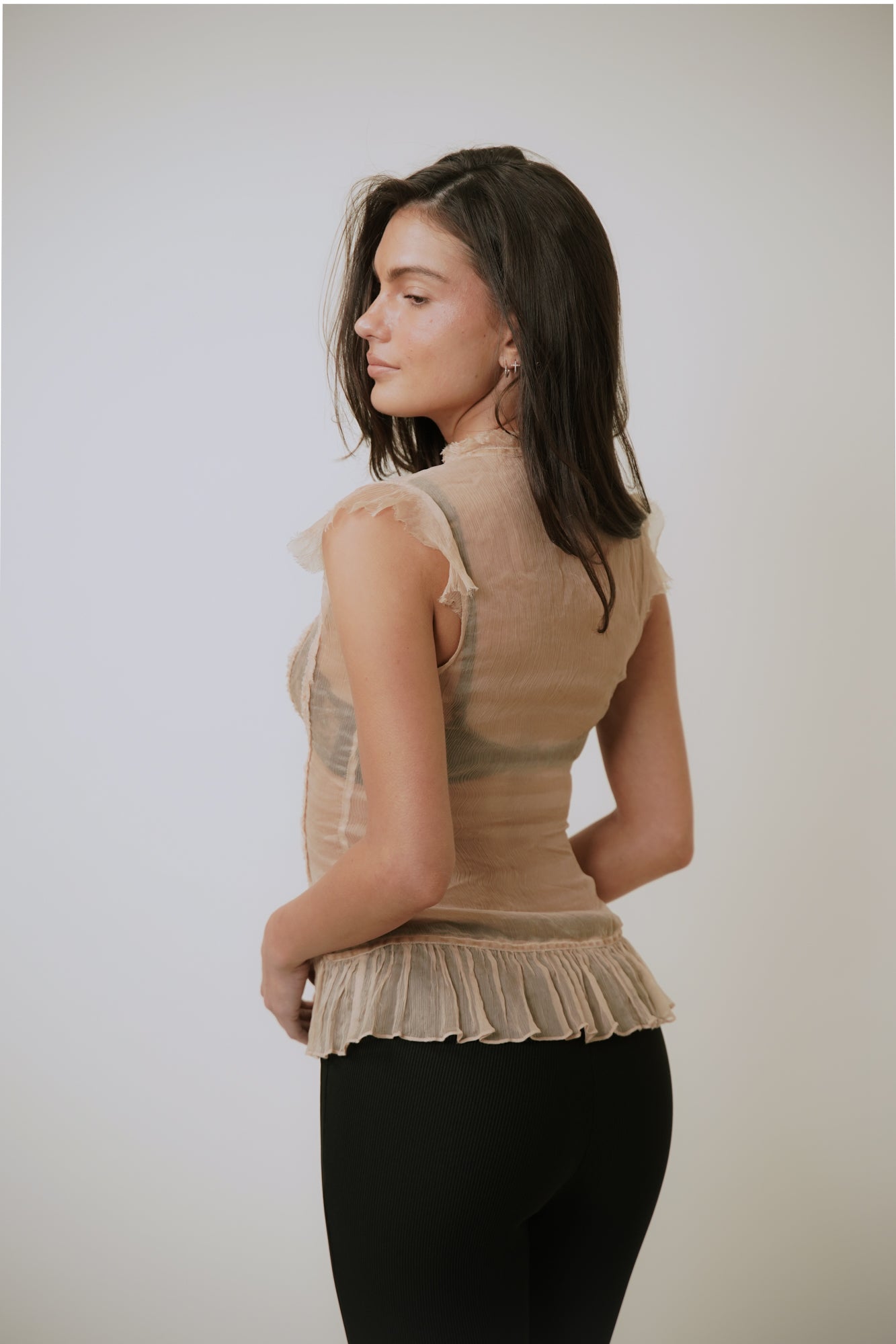 FEMME TOP - NUDE CHIFFON