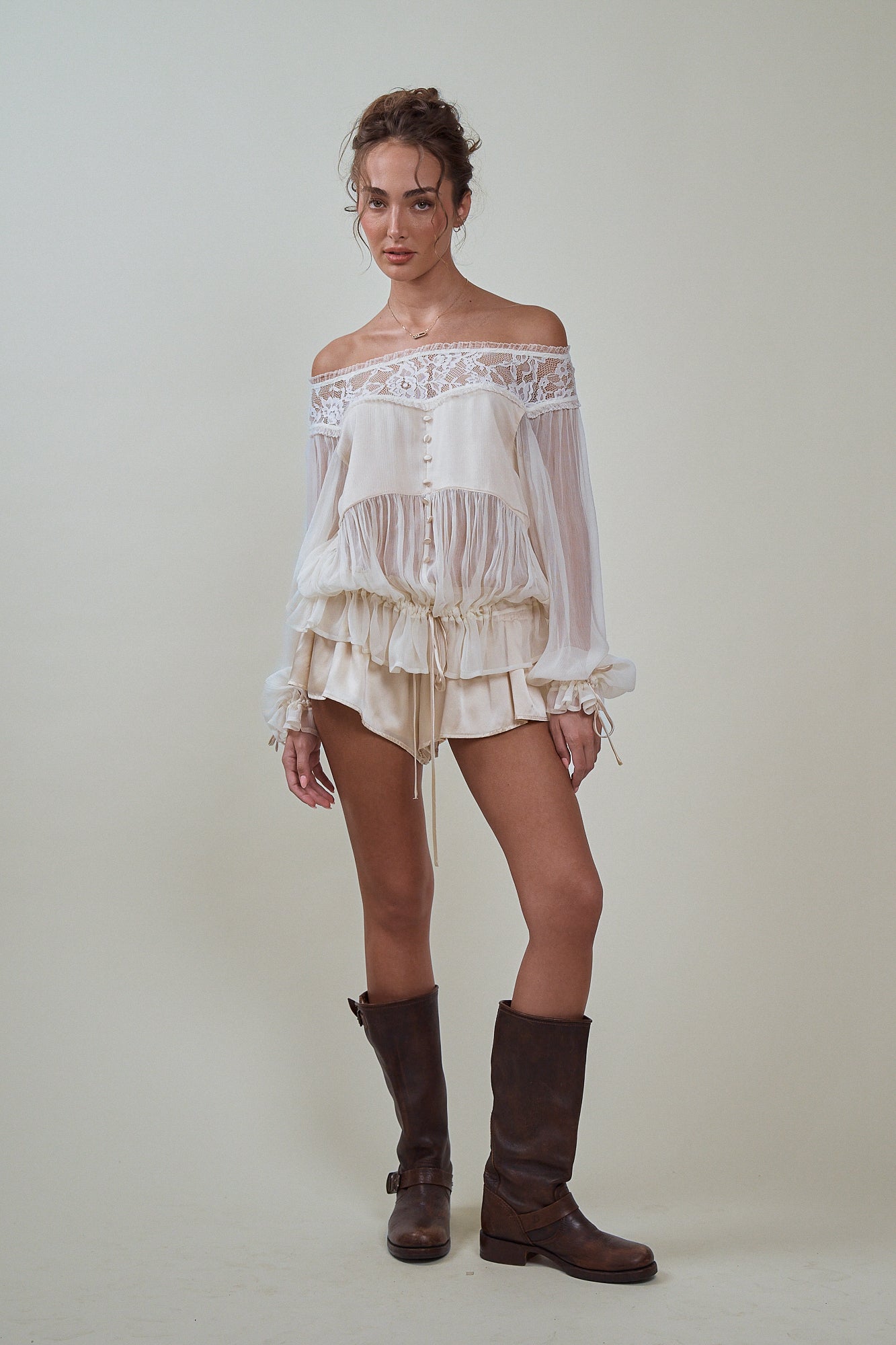 MIRELLE TOP - IVORY CHIFFON