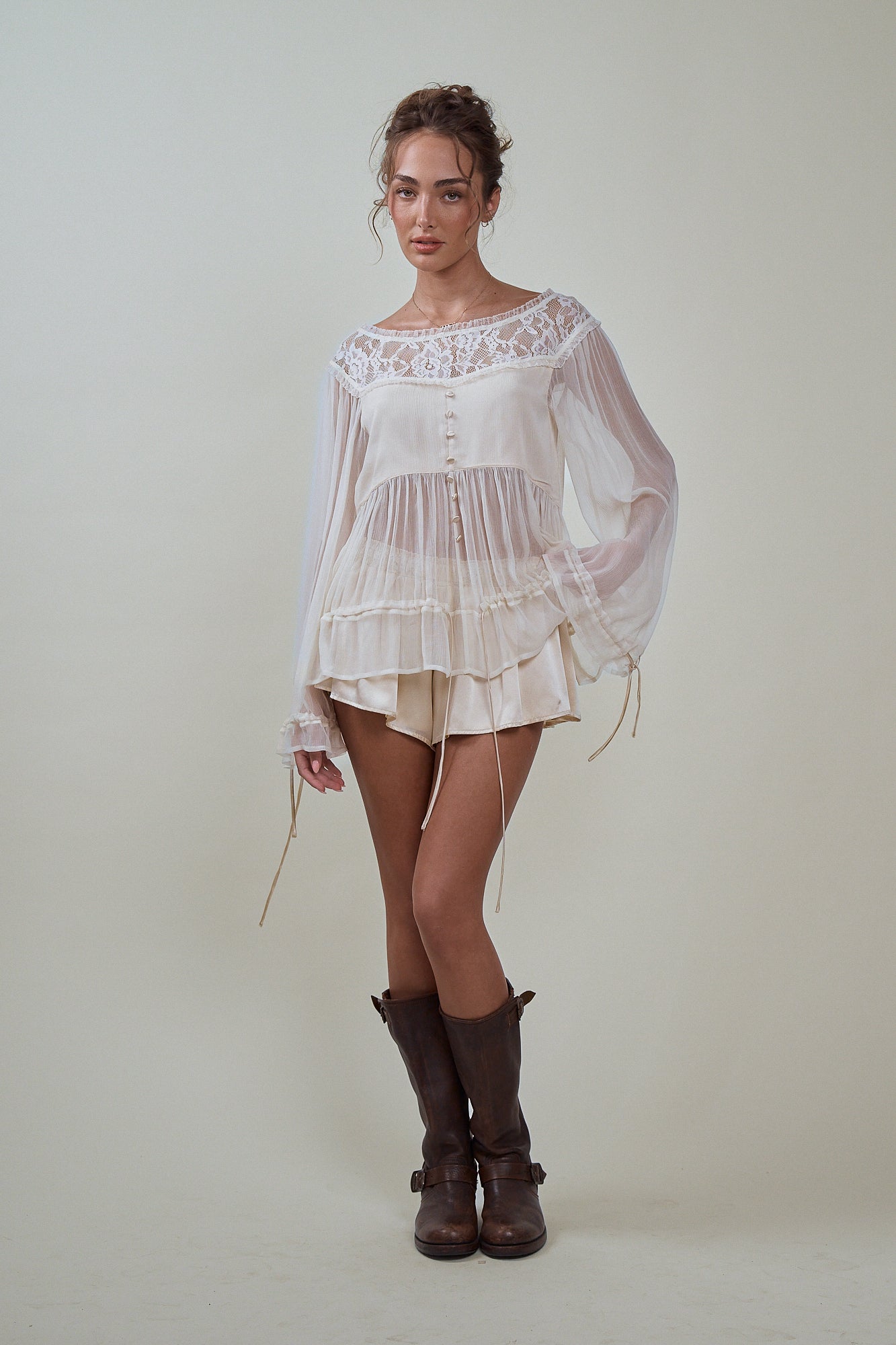 MIRELLE TOP - IVORY CHIFFON