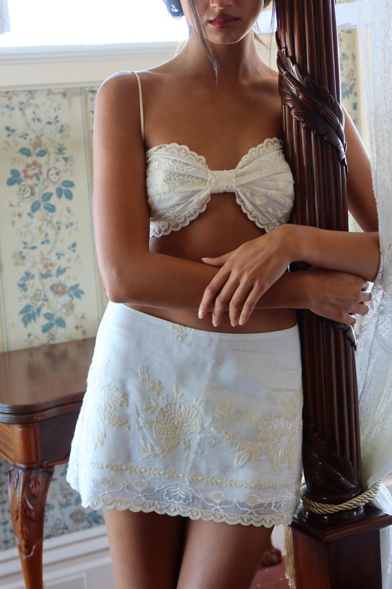 JACQUELINE SKIRT - IVORY EMBROIDERY