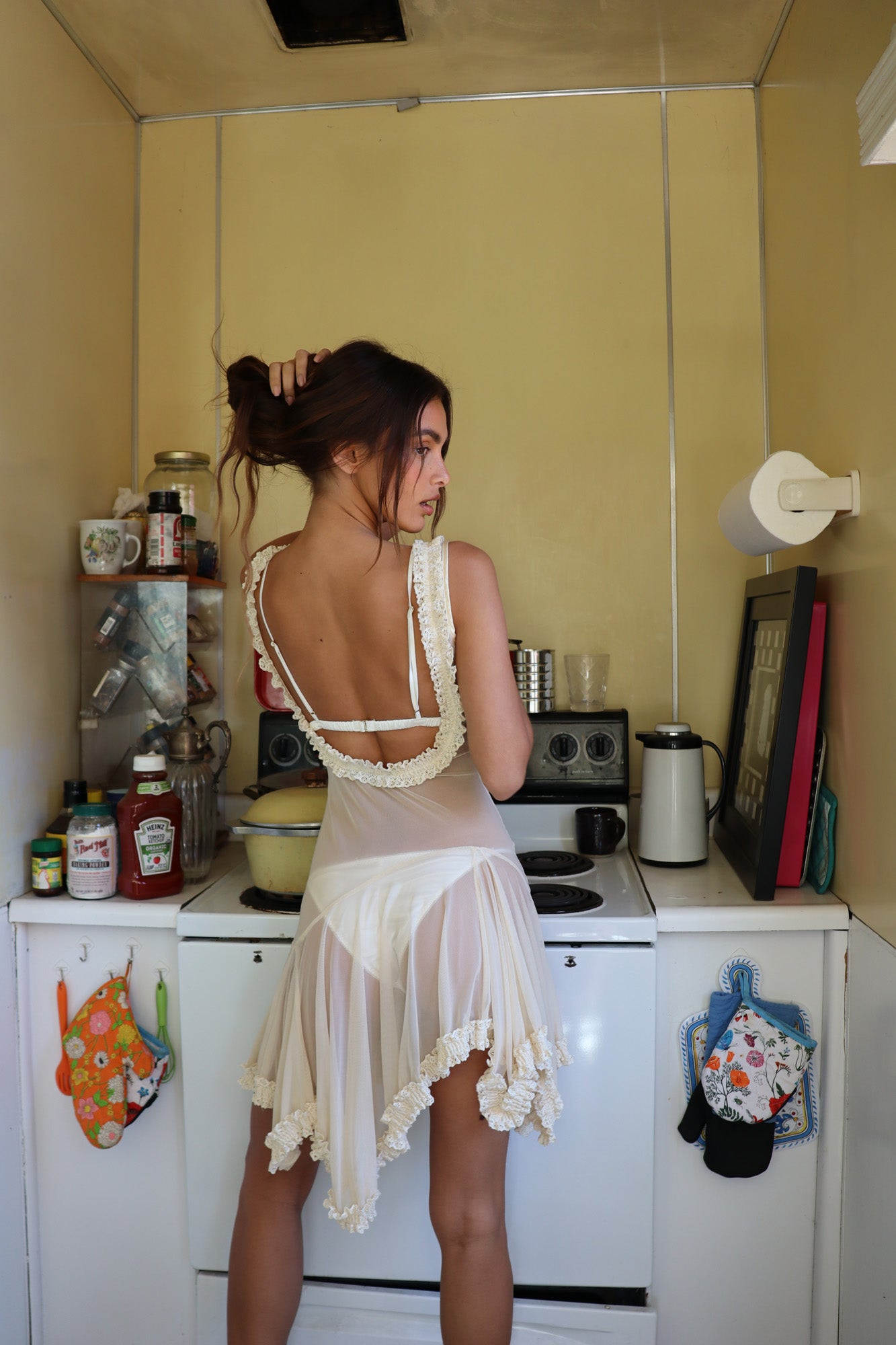 VIVIENNE DRESS - IVORY SHEER