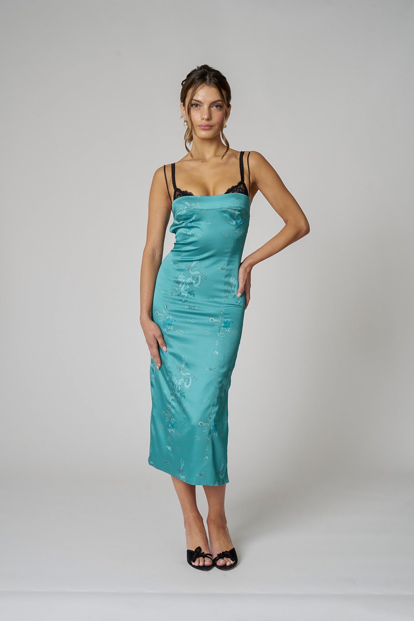 JOSEPHINE DRESS - TEAL - FAIT PAR FOUTCH